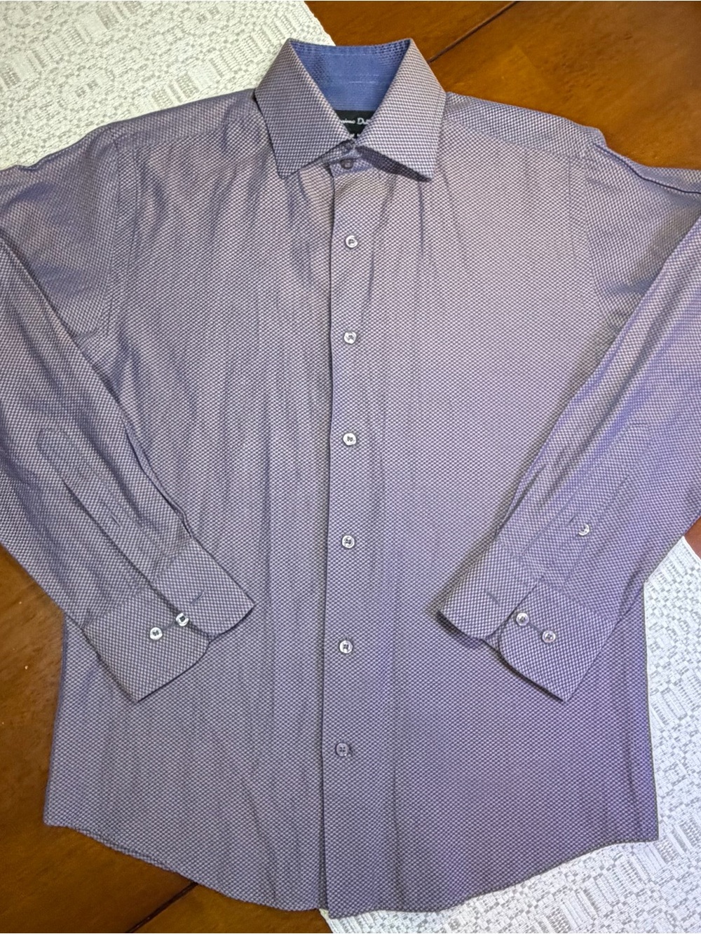 Men's Purple Micro-Pattern Dress Shirt